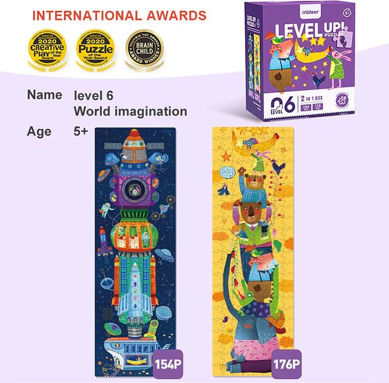 Mideer Puzzle LEVEL UP! 06 Představte si svět - obrázek 2