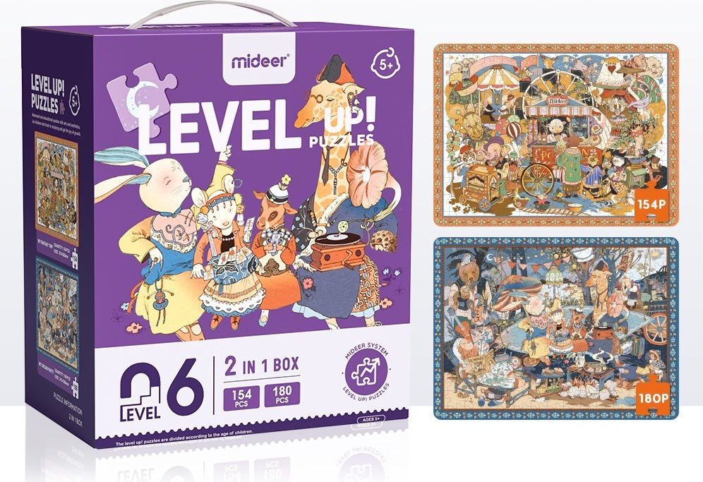 Mideer Puzzle LEVEL UP! 06 Zvířátka a sny - obrázek 1
