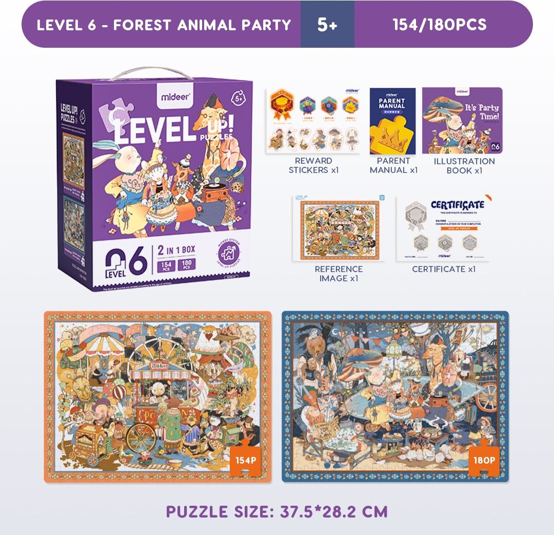 Mideer Puzzle LEVEL UP! 06 Zvířátka a sny - obrázek 2
