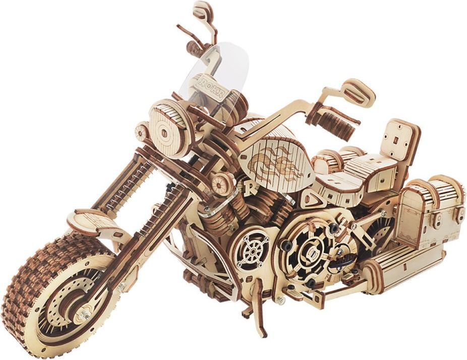 RoboTime 3D dřevěné mechanické puzzle Motorka (cruiser) LK504 - obrázek 2