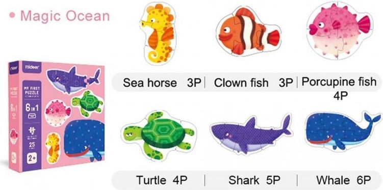 MiDeer první puzzle Zvířátka v oceánu 25 dílků - obrázek 3