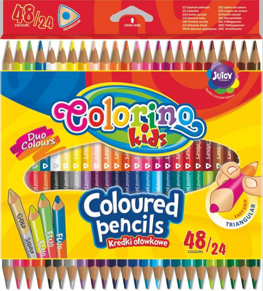 Colorino pastelky trojhranné oboustranné 48 barev - obrázek 1