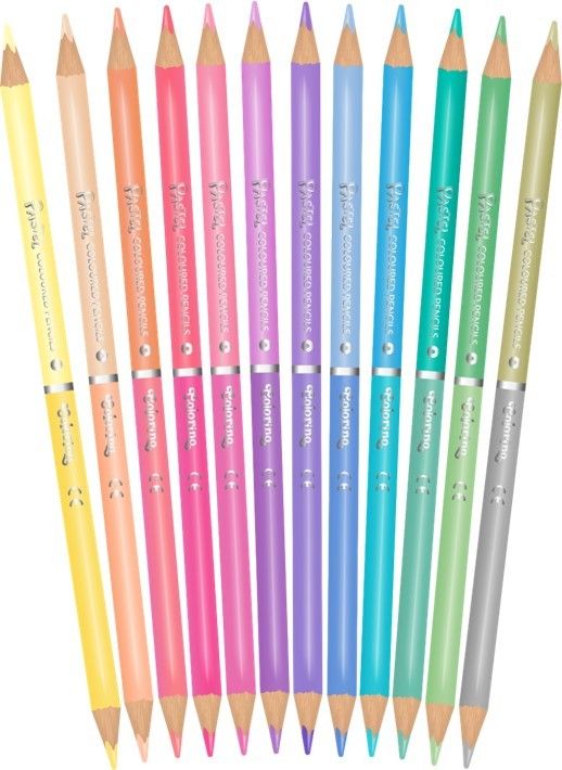 Colorino Pastelové oboustranné pastelky kulaté 24 barev - obrázek 2