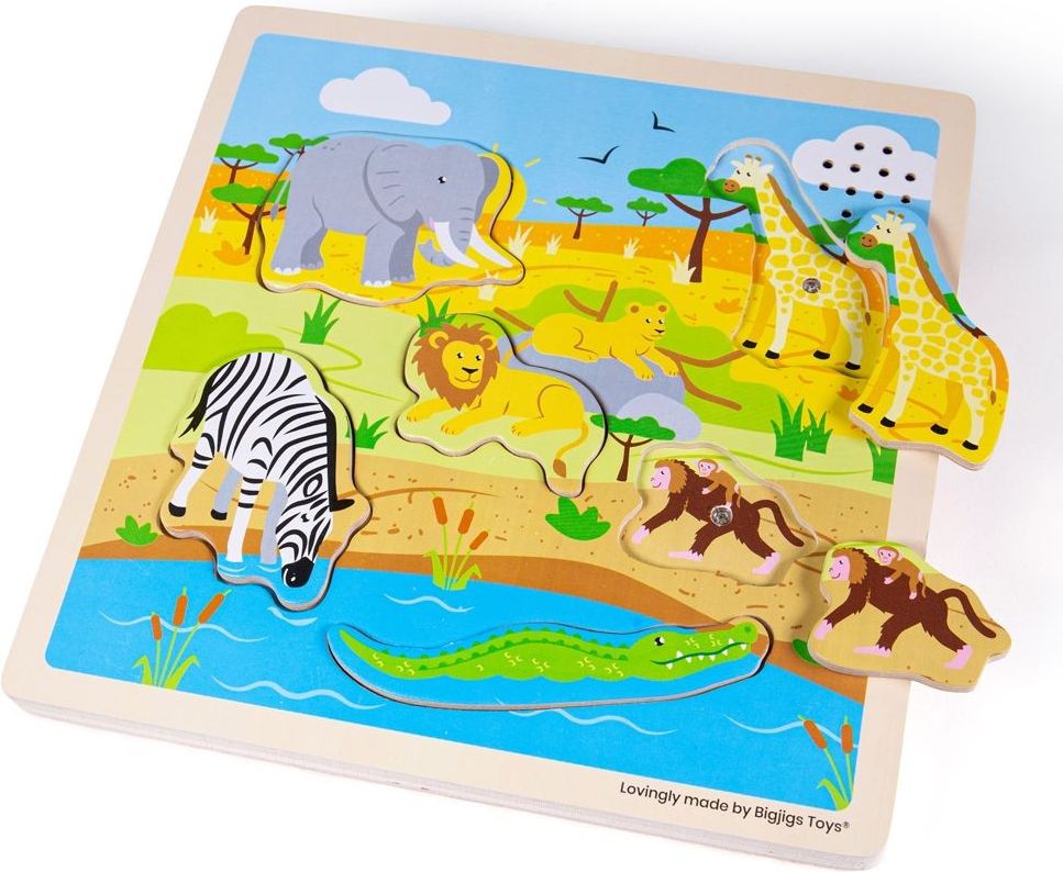 Bigjigs Toys vkládačka se zvukem Safari - obrázek 1