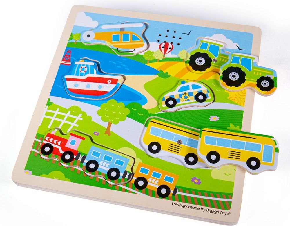 Bigjigs Toys vkládačka se zvukem Doprava - obrázek 1