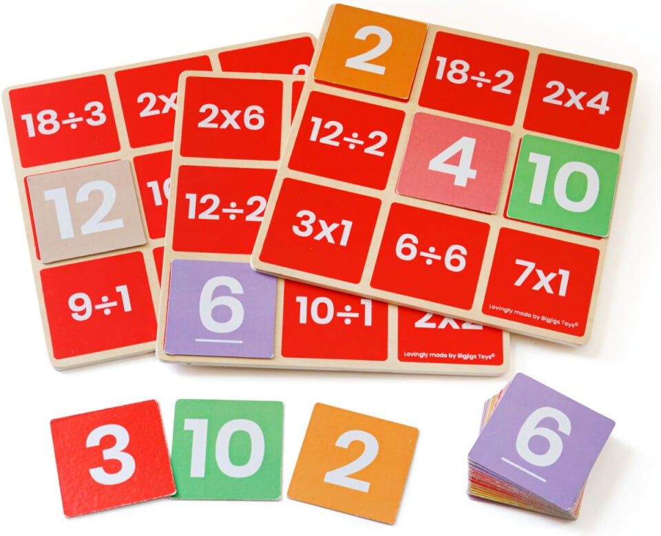 Bigjigs Toys Matematické bingo Násobení a dělení - obrázek 1