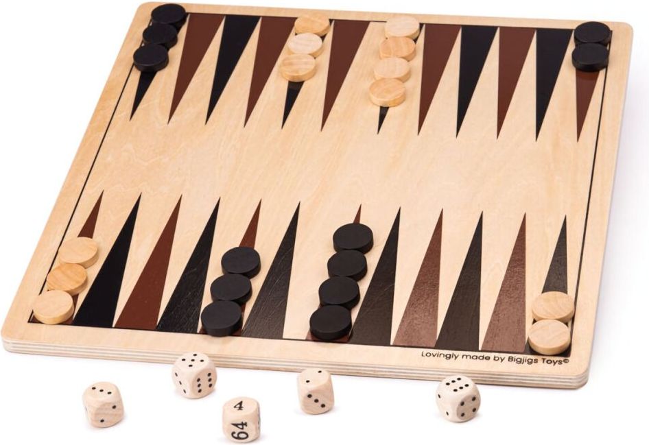 Bigjigs Toys Dřevěný backgammon - obrázek 1