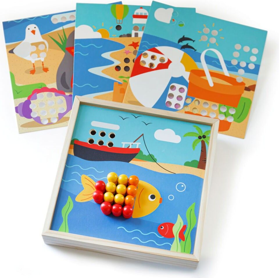 Bigjigs Toys Dřevěná mozaika Pláž - obrázek 4