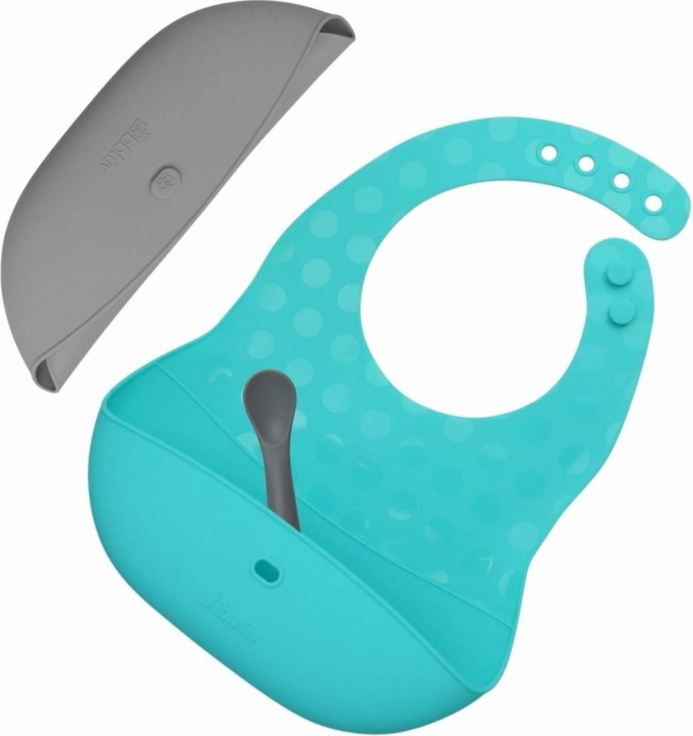 Bblüv Pöket Set bryndáků + lžička Aqua/Grey - obrázek 1