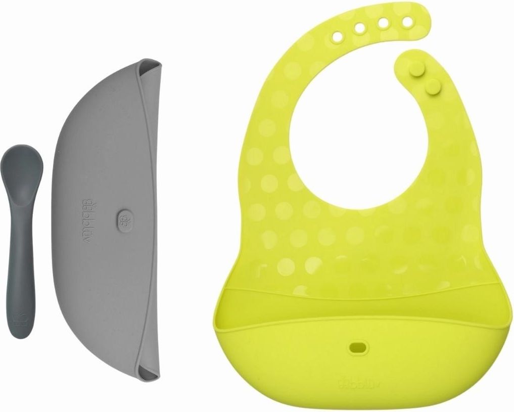 Bblüv Pöket Set bryndáků + lžička Lime/Grey - obrázek 2