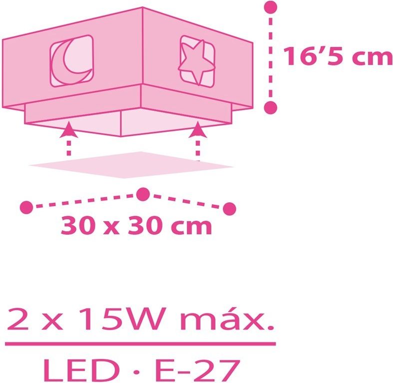 Dalber Dětské stropní svítidlo MOONLIGHT 63236S růžové - obrázek 5