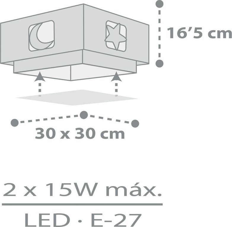 Dalber Dětské stropní svítidlo MOONLIGHT 63236E šedé - obrázek 6
