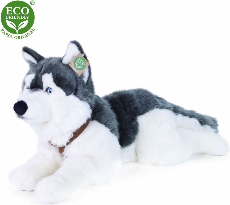 Eco-Friendlypes husky s obojkem ležící 60 cm - obrázek 1