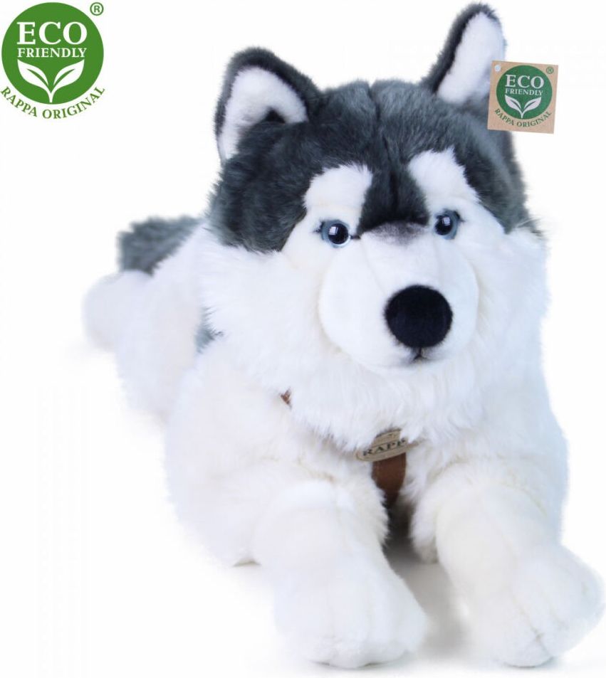 Eco-Friendlypes husky s obojkem ležící 60 cm - obrázek 2
