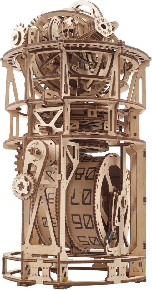 Ugears 3D dřevěné mechanické puzzle Hodinový strojek s tourbillonem - obrázek 4