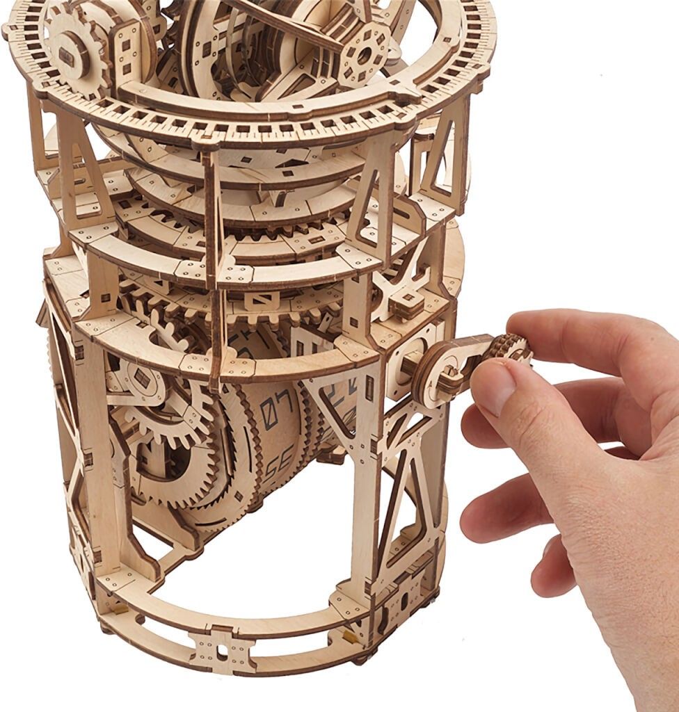 Ugears 3D dřevěné mechanické puzzle Hodinový strojek s tourbillonem - obrázek 5