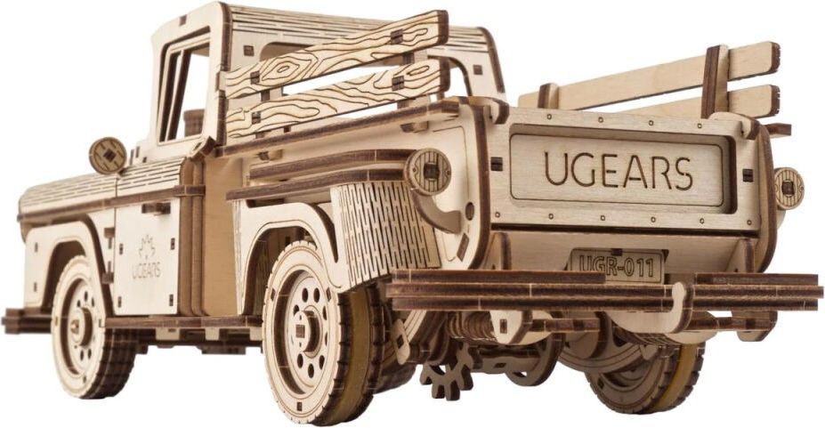 Ugears 3D dřevěné mechanické puzzle Americký náklaďák (pick-up) - obrázek 4