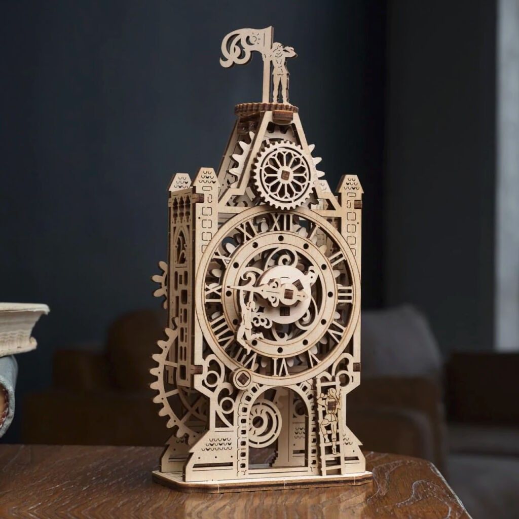 Ugears 3D dřevěné mechanické puzzle Hodinová věž - obrázek 6