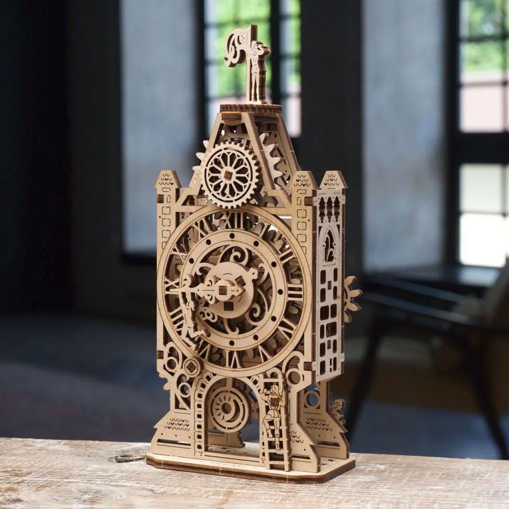 Ugears 3D dřevěné mechanické puzzle Hodinová věž - obrázek 7