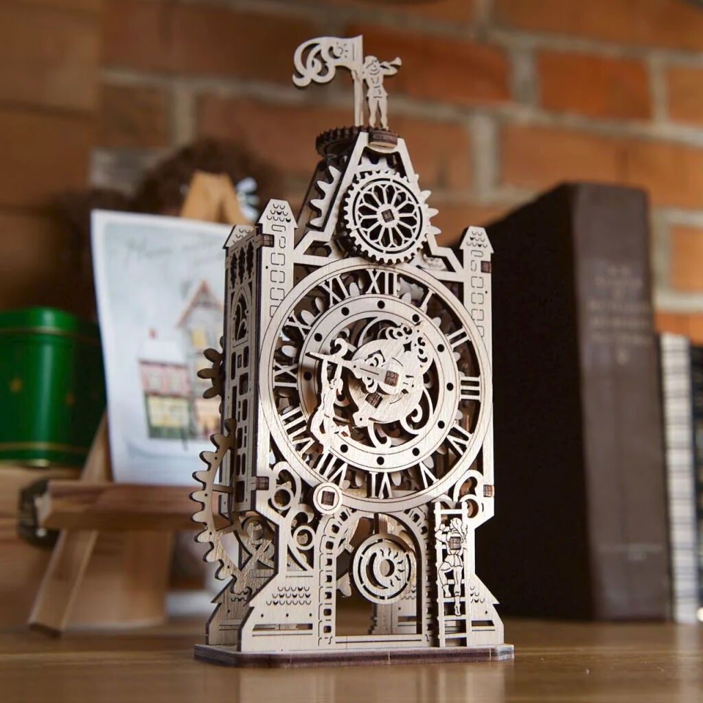 Ugears 3D dřevěné mechanické puzzle Hodinová věž - obrázek 8
