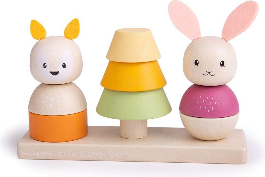 Bigjigs Baby Motorická nasazovací hračka liška a králíček - obrázek 1
