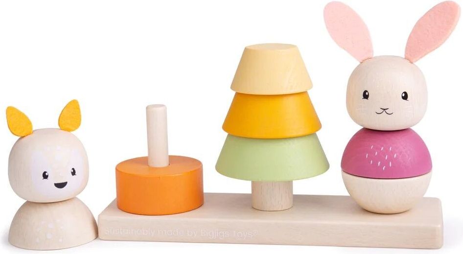 Bigjigs Baby Motorická nasazovací hračka liška a králíček - obrázek 2