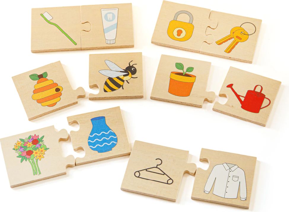 Bigjigs Toys Didaktické puzzle Co k sobě patří - obrázek 1