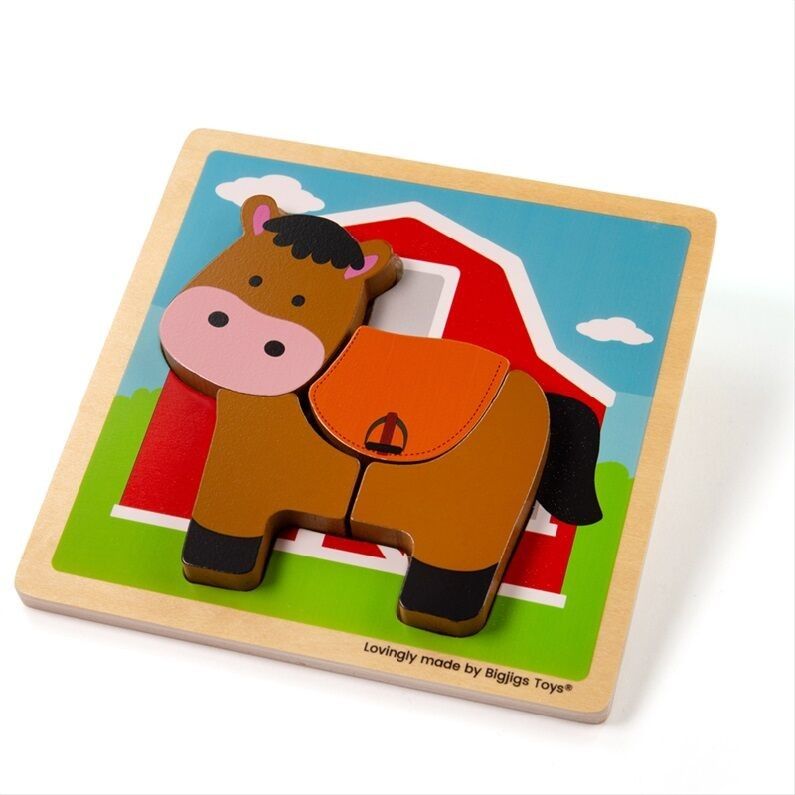 Bigjigs Toys Vkládací puzzle Koník - obrázek 1