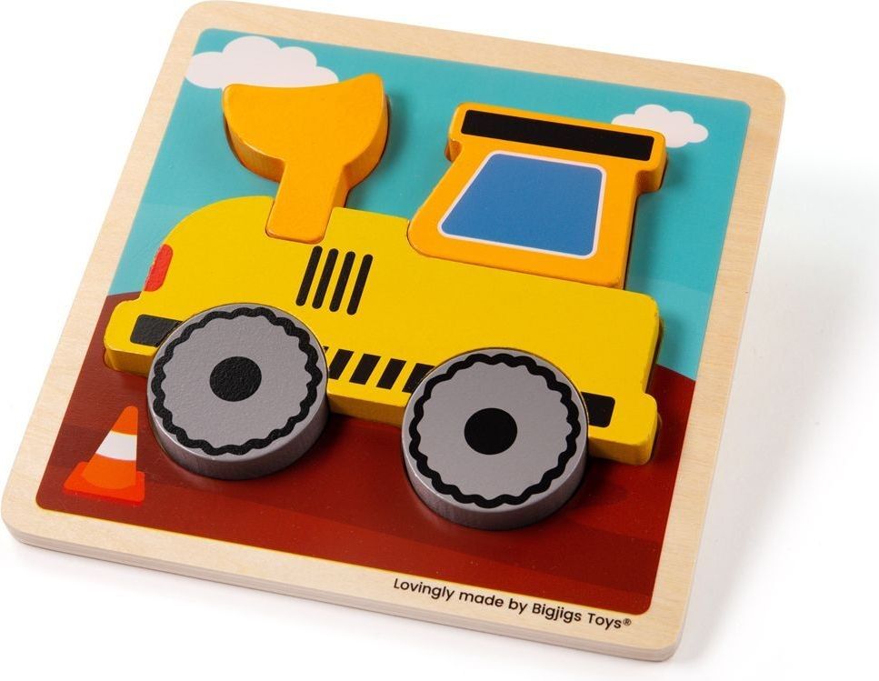 Bigjigs Vkládací puzzle bagr - obrázek 1