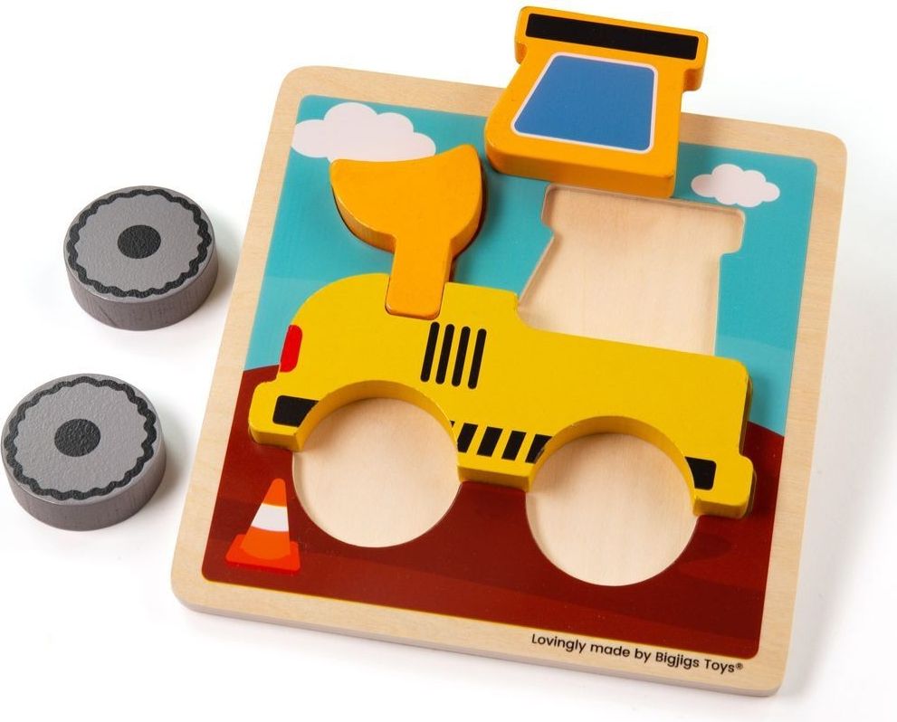 Bigjigs Vkládací puzzle bagr - obrázek 2