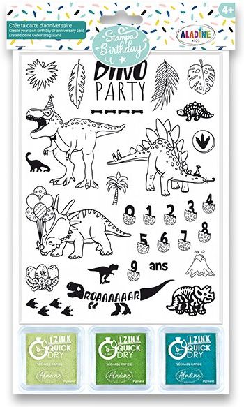 AladinE Razítka Stampo Birthday Dinosouři, 30 ks - obrázek 1