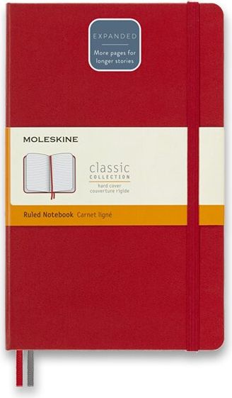 Moleskine Zápisník Expanded - tvrdé desky červený A5 linkovaný - obrázek 1