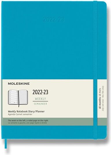 Moleskine 18měsíční diář 2022-23 - tvrdé desky tyrkysově modrý B5 - obrázek 1