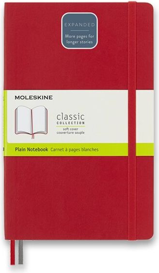 Moleskine Zápisník Expanded - měkké desky červený A5  čistý - obrázek 1