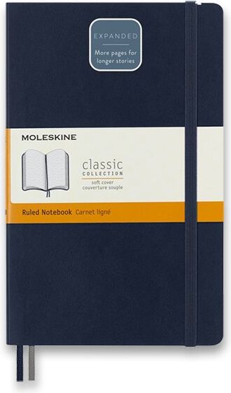 Moleskine Zápisník Expanded - měkké desky modrý A5 linkovaný - obrázek 1