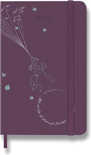 Moleskine Diář 2023 Le Petit Prince Fly, tvrdé desky, týdenní, vínový A6 - obrázek 1