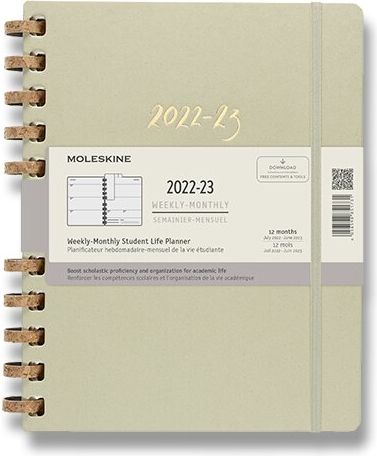 Moleskine Diář Spiral Academic 2022-23, tvrdé desky A4, měsíční/ , světle zelený - obrázek 1