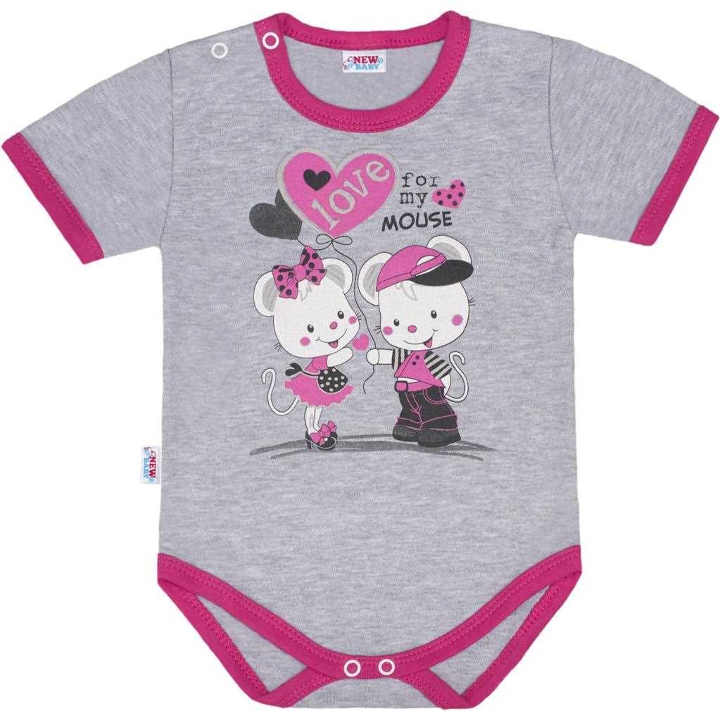 Dětské body s krátkým rukávem New Baby Love Mouse - 80 (9-12m) - obrázek 1