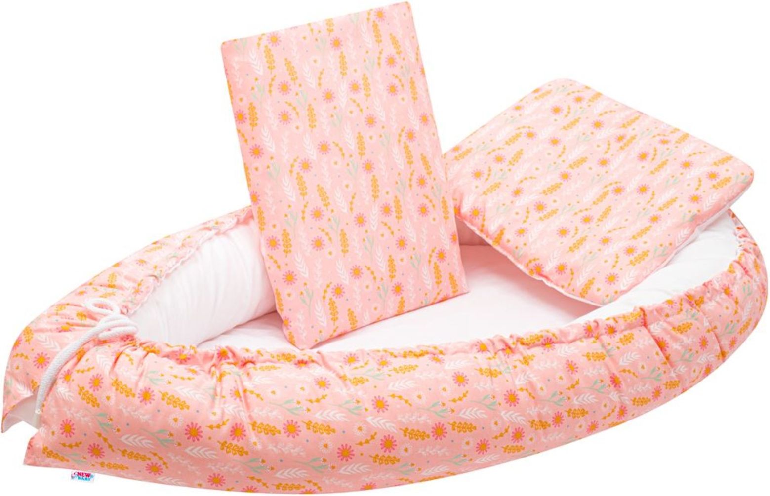 Luxusní hnízdečko s peřinkami pro miminko New Baby Harmony růžové - obrázek 1