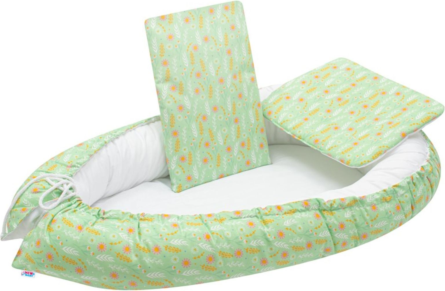 Luxusní hnízdečko s peřinkami pro miminko New Baby Harmony zelené - obrázek 1