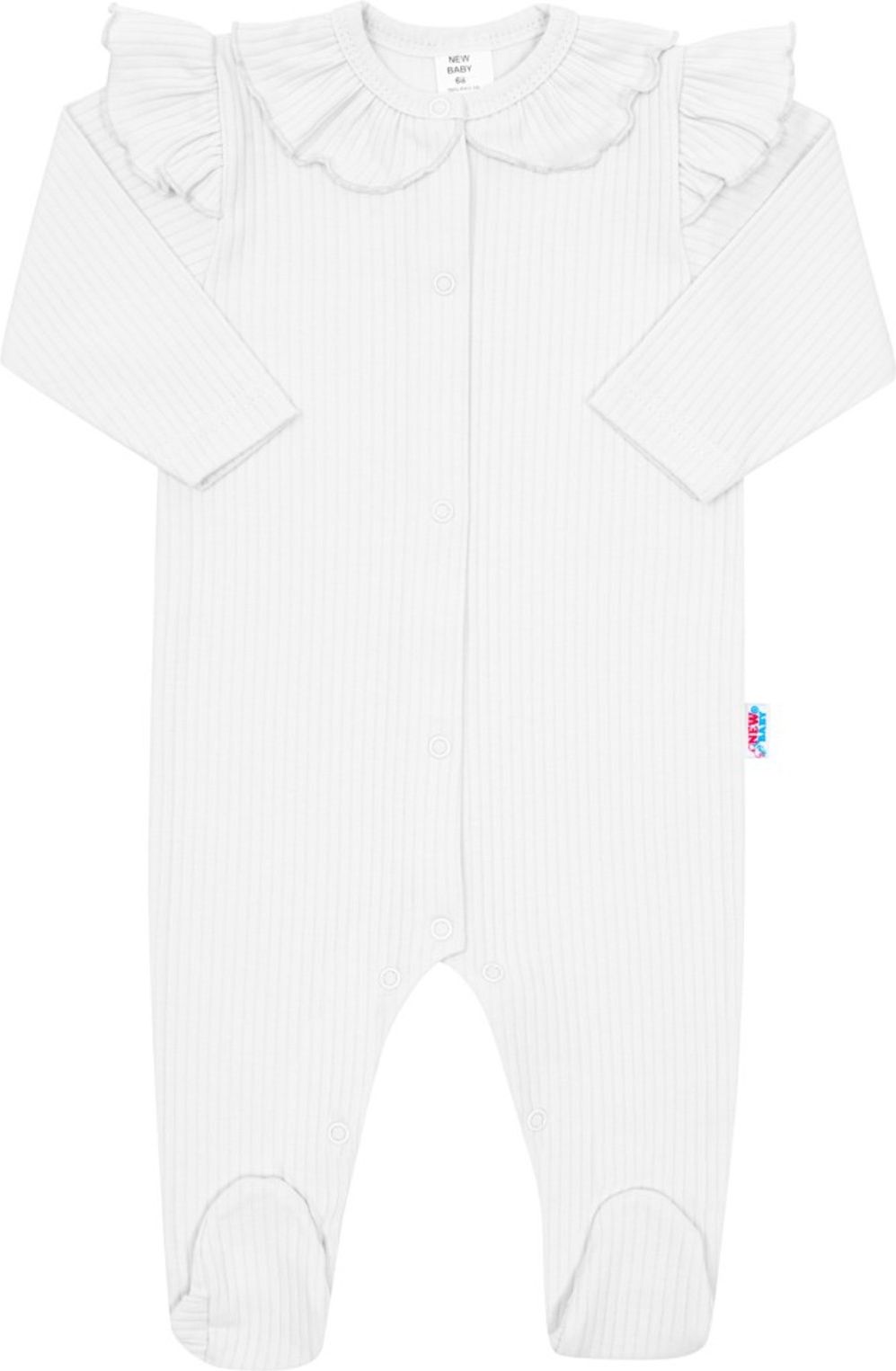Kojenecký bavlněný overal New Baby Stripes bílý - obrázek 1