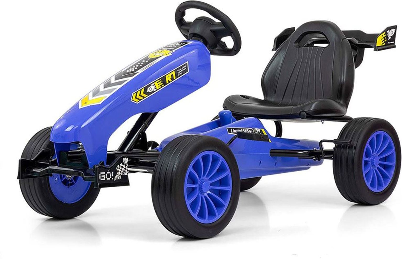 Dětská šlapací motokára Go-kart Milly Mally Rocket modrá - obrázek 1
