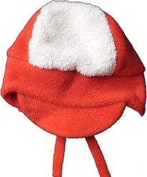 Čepice kojenecká fleece - KŠILTÍK červeno-bílá - vel.68-74 - obrázek 1