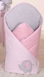 Zavinovačka bavlna - SLON LUX růžovo-šedá - MamoTato - obrázek 1