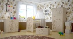 Dětská postýlka dřevěná - ŽIRAFKA A HVĚZDY přírodní - BabyBoo - obrázek 4