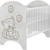 Dětská postýlka dřevěná - KOČIČKA A ŤAPKY přírodní - BabyBoo - obrázek 1
