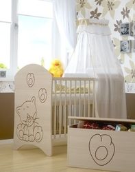 Dětská postýlka dřevěná - KOČIČKA A ŤAPKY přírodní - BabyBoo - obrázek 4