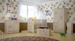 Dětská postýlka dřevěná - MEDVÍDEK A KVĚTINKA přírodní - BabyBoo - obrázek 4