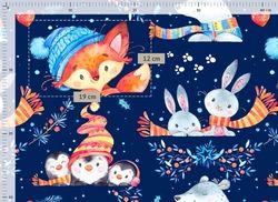 Dětský fusak zimní - MAXI PREMIUM winter friends na granátovém se šedou - BabyNellys - obrázek 4