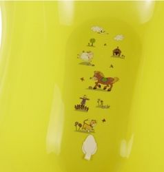 Vanička dětská anatomická s výpustí Keeper - FUNNY FARM zeleno-žlutá - 84cm - obrázek 3